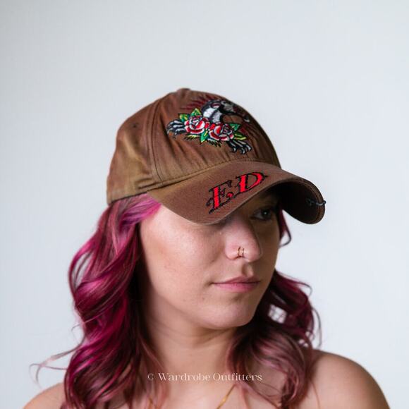 Ed Hardy Accessories - Vintage Y2K Don Ed Hardy X Christian Aug Fitted Hat